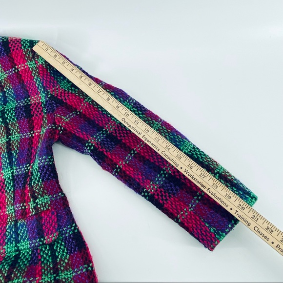Neiman Marcus Vintage Wool Tweed Woven Purple, Pink & Green Blazer Jacket Size 8 - Picture 7 of 11
